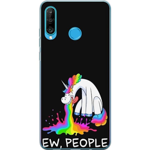 Huawei P30 lite Genomskinligt Skal EW People Unicorn