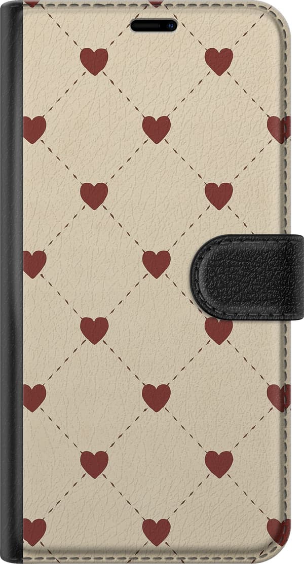 Kompatibelt Plånboksfodral till Samsung Galaxy S21 Heart Grid
