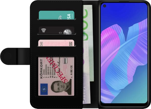 Kompatibel Tegnebogsetui til Huawei P40 lite E Monet – Blått stationsmotiv blå
