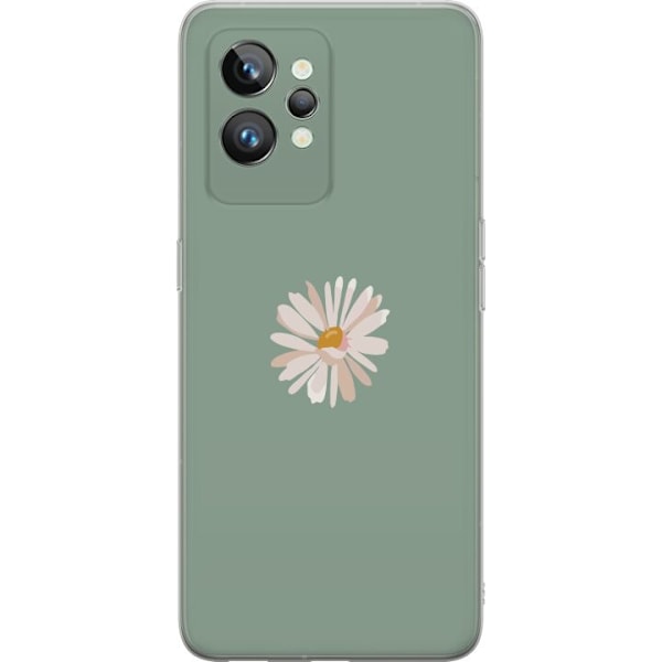 Realme GT2 Pro Läpinäkyvä kuori Vihreä Minimalikukka - tyylikäs kukka vihreällä taustalla