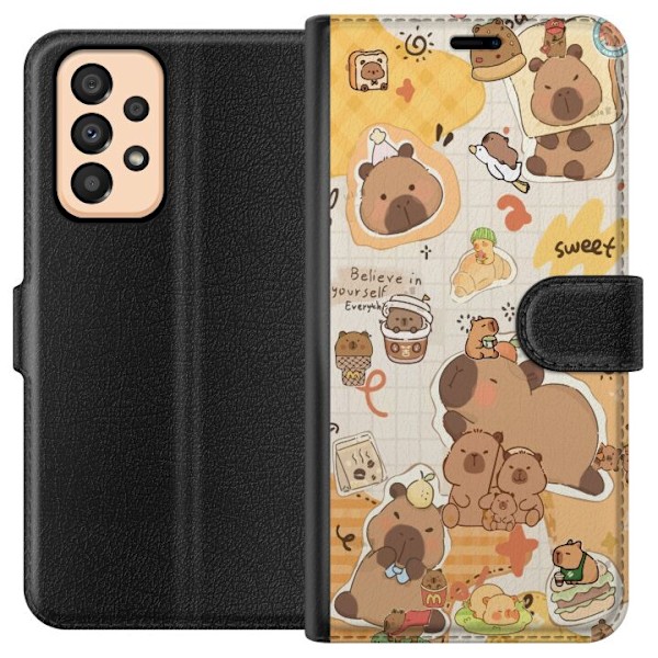 Samsung Galaxy A33 5G Plånboksfodral Kawaii capybara mobilskal med gulliga djurmotiv