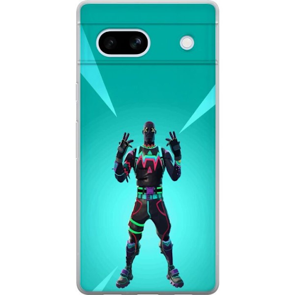 Google Pixel 7a Läpinäkyvä kuori musta ritari fortnite