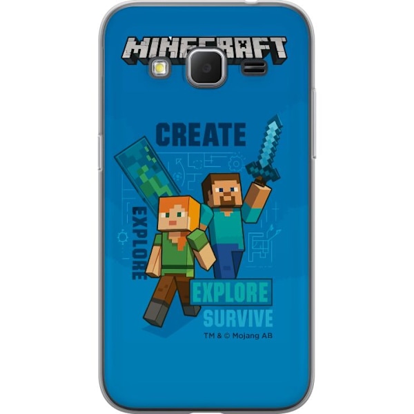 Samsung Galaxy Core Prime Läpinäkyvä kuori Minecraft Luolastot