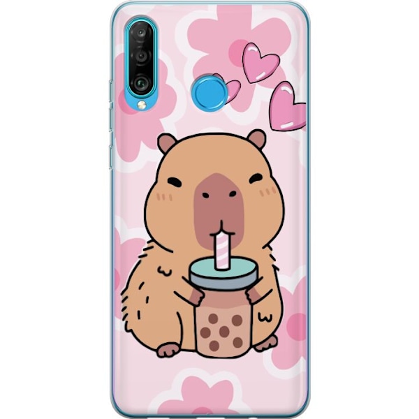 Huawei P30 lite Gjennomsiktig deksel Kawaii Capybara Hjerteani