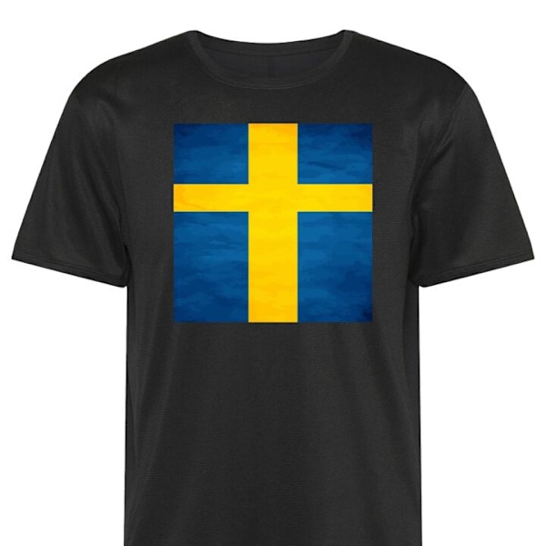 Trenings T-skjorte | Sport T-skjorte for Voksen Sverige svart Stor