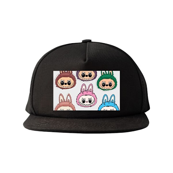 Snapback för Vuxen | Justerbar Keps Labubu Macaron Monster – Söt Samlarfigur med Stil svart one size