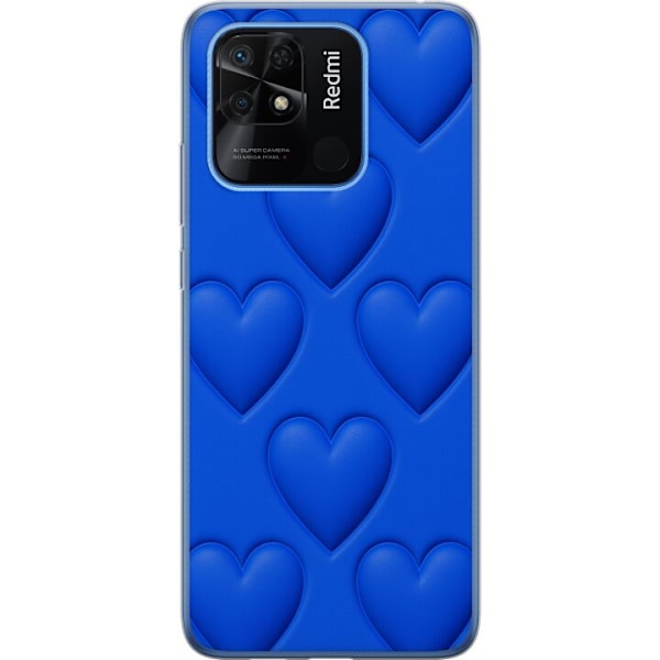 Xiaomi Redmi 10C Läpinäkyvä kuori Siniset Sydämet