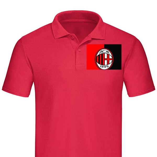 Poloshirt til Voksen | Elegant Poloshirt AC Milan Rød XX-Large