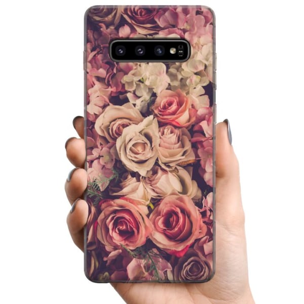 Samsung Galaxy S10 TPU Mobilcover Blomster