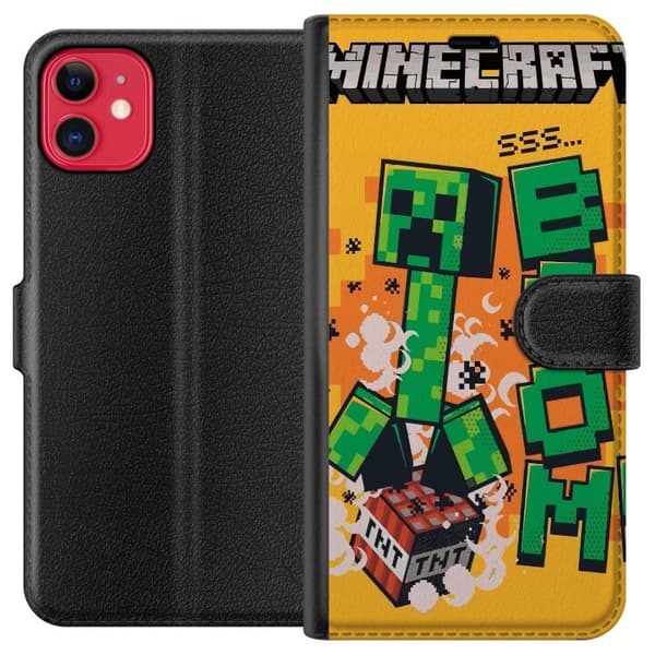 Kompatibel Tegnebogsetui til Apple iPhone 11 Minecraft Boom