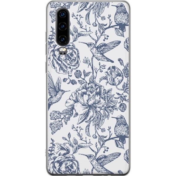 Huawei P30 Gjennomsiktig deksel Blomster & Fugler - Romantiskt