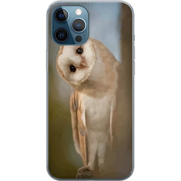 Apple iPhone 12 Pro Genomskinligt Skal Uggla Nyfiken Blick Fågelmotiv Skog Natur Grafiskt Design Populärt Motiv Djur Tema Dekoration