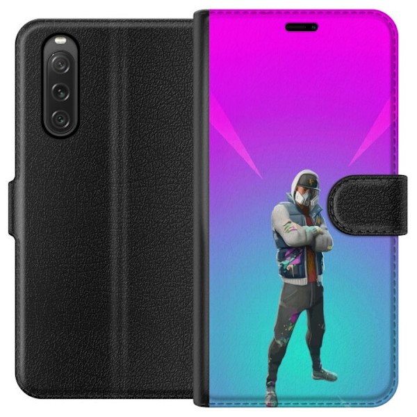 Sony Xperia 10 V Tegnebogsetui sort ridder fortnite
