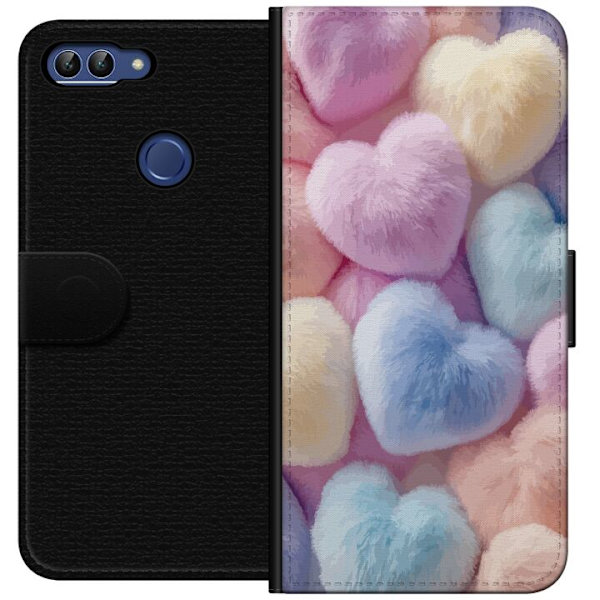 Huawei P smart Plånboksfodral Hjärtan Kärlek Grafisk Design Romantiskt Motiv Populärt Symbol Grafiskt Mönster Dekoration