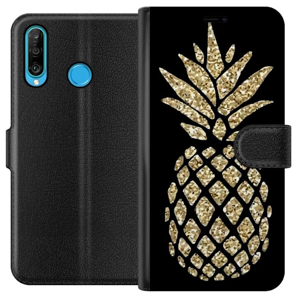 Huawei P30 lite Tegnebogsetui Ananas