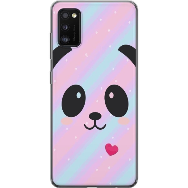 Samsung Galaxy A41 Läpinäkyvä kuori Sateenkaari Panda