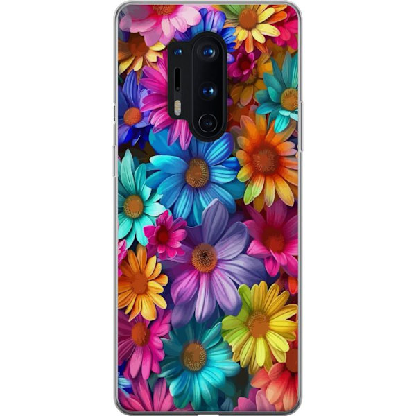 OnePlus 8 Pro Genomskinligt Skal Gerbera Blommor Färgglad Dekor Blommotiv Populärt Heminredning Färg Rik Väggkonst Design