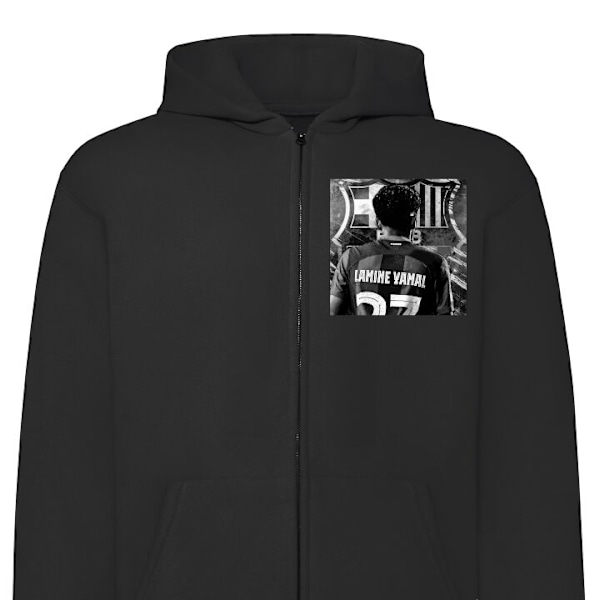 Zip-Hoodie | Hættetrøje med Lynlås til Voksne Lamine Yamal sort L