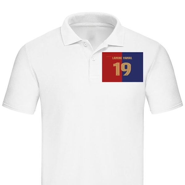 Poloshirt til Voksen | Elegant Poloshirt Lamine Yamal Hvid X-Large