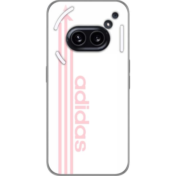 Kompatibelt Mobildeksel til Nothing Phone (2a) Plus Rosa minimalistisk typografisk design med vertikale striper og tekst på hvit bakgrunn hvit