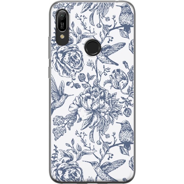 Huawei Y6 (2019) Läpinäkyvä kuori Kukat & Linnut - Romanttinen Vintage-tyylinen Kuviointi