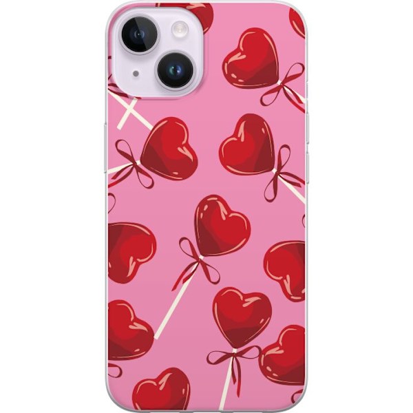 Apple iPhone 14 Gennemsigtig cover Valentinsdag Lollipop