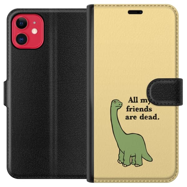 Kompatibel Tegnebogsetui til Apple iPhone 11 Dinosaurer