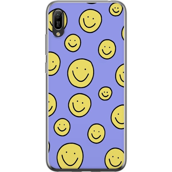 Huawei Y6 Pro (2019) Genomskinligt Skal Smiley Mönster