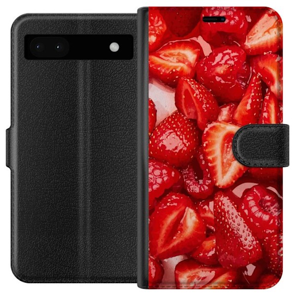 Google Pixel 6a Lompakkokotelo Mansikkakuviointi - makea motii