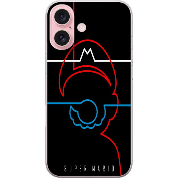 Apple iPhone 16 Läpinäkyvä kuori Super Mario