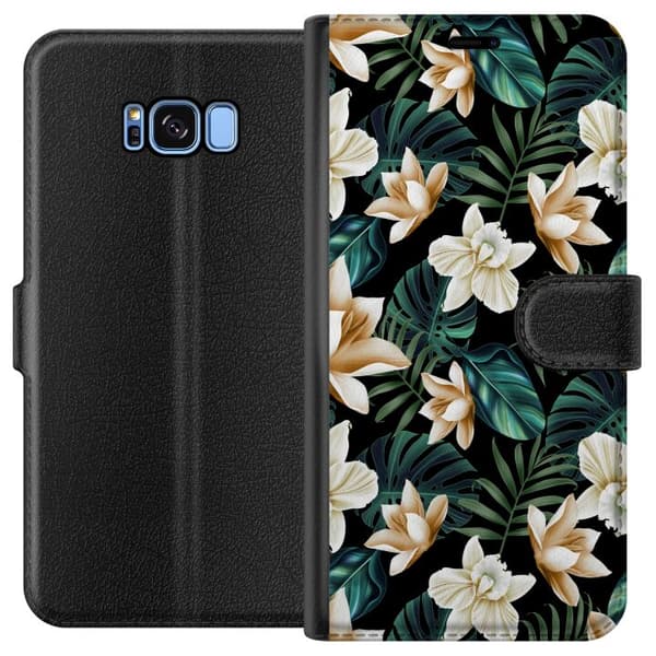 Kompatibelt Plånboksfodral till Samsung Galaxy S8 Blommor