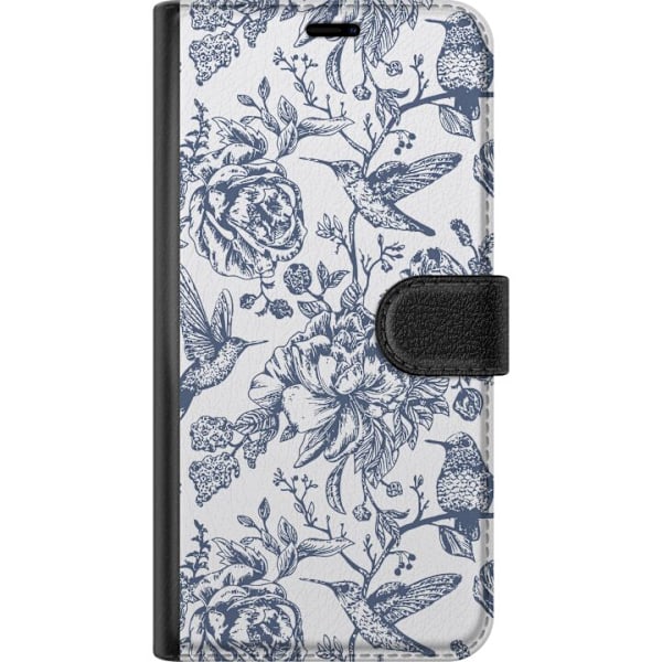 Samsung Galaxy S21 Tegnebogsetui Blomster & Fugle - Romantisk