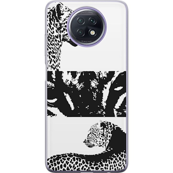 Xiaomi Redmi Note 9T Läpinäkyvä kuori Leopard Faces