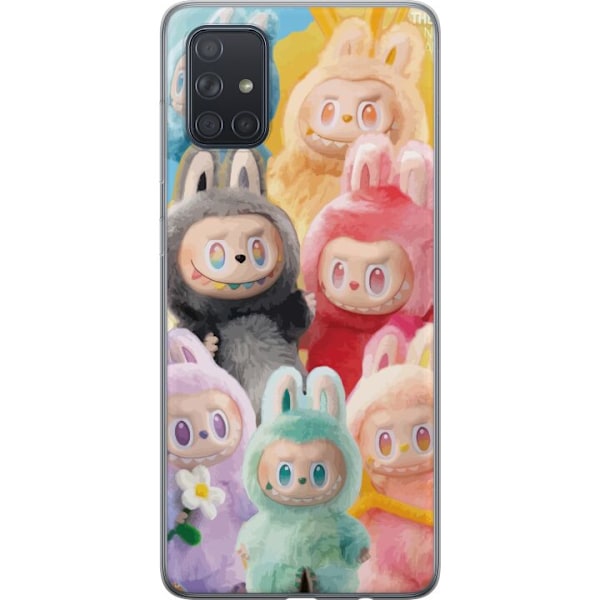Samsung Galaxy A71 Genomskinligt Skal Labubu Sketch Style – Handritat monster i tusch