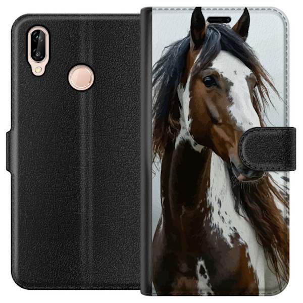 Huawei P20 lite Lompakkokotelo Hevonen Eläimet Aihe Graafinen Suunnittelu Luonto Vahva Aihe Suosittu Taide Eläinten Teema Ratsastus