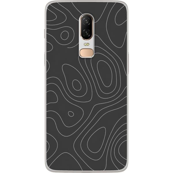 Kompatibelt Mobilskal till OnePlus 6 Grå kartlinjer grå