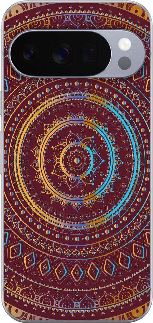 Kompatibelt Mobildeksel til Google Pixel 10 Pro Vinrød mandala rød