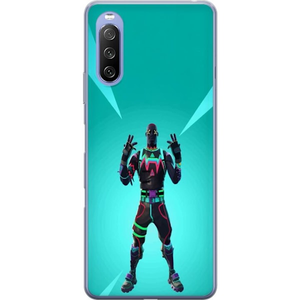 Sony Xperia 10 III Lite Läpinäkyvä kuori musta ritari fortn