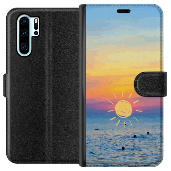 Kompatibel Tegnebogsetui til Huawei P30 Pro Solnedgang