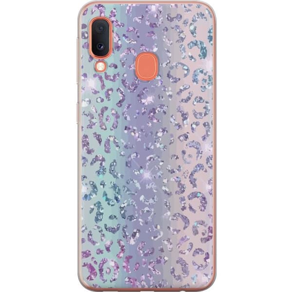 Kompatibelt Mobilskal till Samsung Galaxy A20e Glitter Leopard
