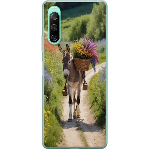 Sony Xperia 10 IV Läpinäkyvä kuori Aasi Eläinaihe Rauhallinen Suunnittelu Luontoaihe Suosittu Koristelu Huumori Graafinen Eläinteema Eksoottinen