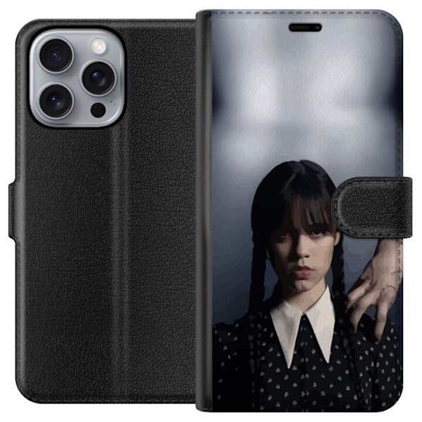 Apple iPhone 16 Pro Max Lompakkokotelo Wednesday Addams