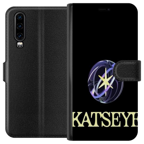 Kompatibel Tegnebogsetui til Huawei P30 KATSEYE logotyp sort