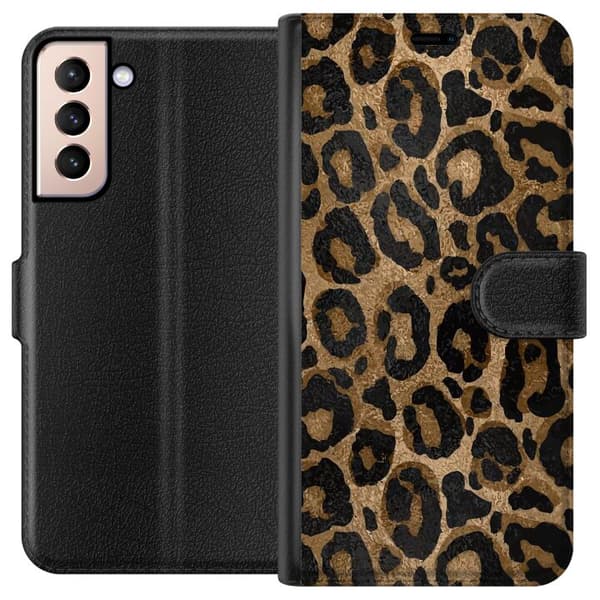 Kompatibelt Plånboksfodral till Samsung Galaxy S21 Leopard Luxe