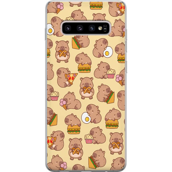 Samsung Galaxy S10+ Läpinäkyvä kuori Kawaii capybara puhelinkotelo useilla söpöillä hahmoilla