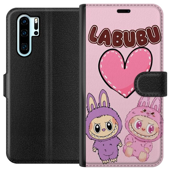 Huawei P30 Pro Lommeboketui Labubu Pink Monster