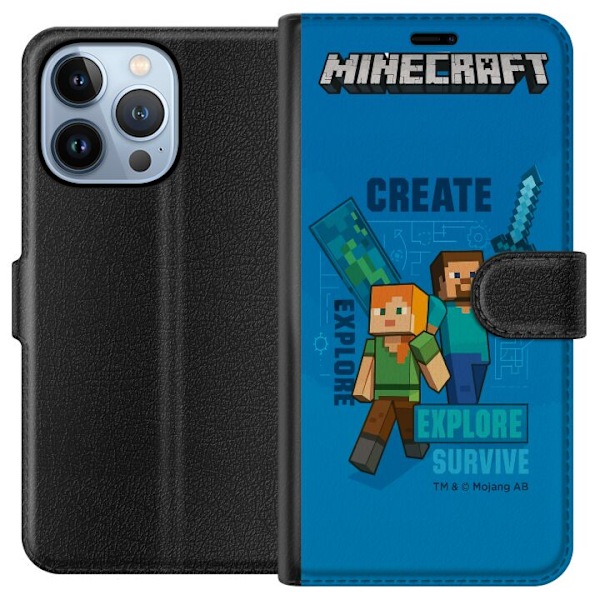 Apple iPhone 13 Pro Plånboksfodral Minecraft Caves