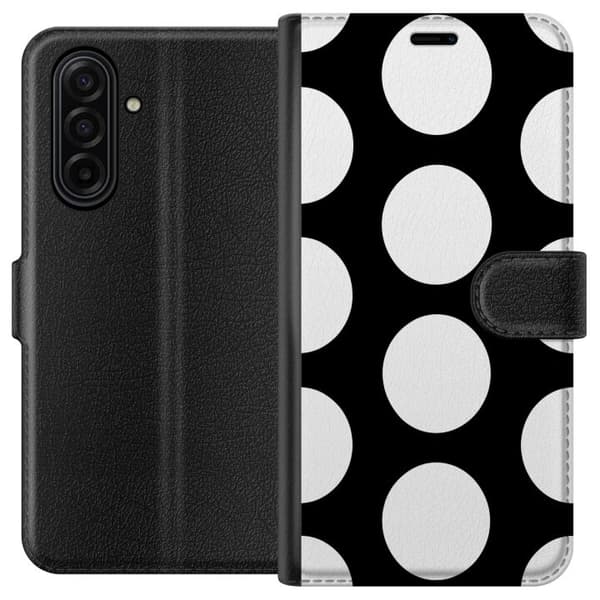 Kompatibel Tegnebogsetui til Samsung Galaxy A17 5G Mono-prikker sort