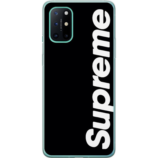 OnePlus 8T Gennemsigtig cover Supreme Sort Hvid Streetwear Design Klassisk Modeikon Trend Urban Stil Grafiskt Motiv Populær