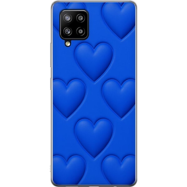Samsung Galaxy A42 5G Genomskinligt Skal Blue Hearts